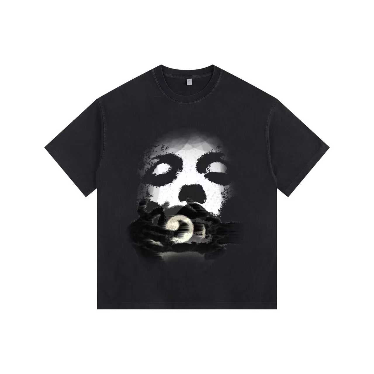 White-Face Camera Vintage-Washed Oversized Tee