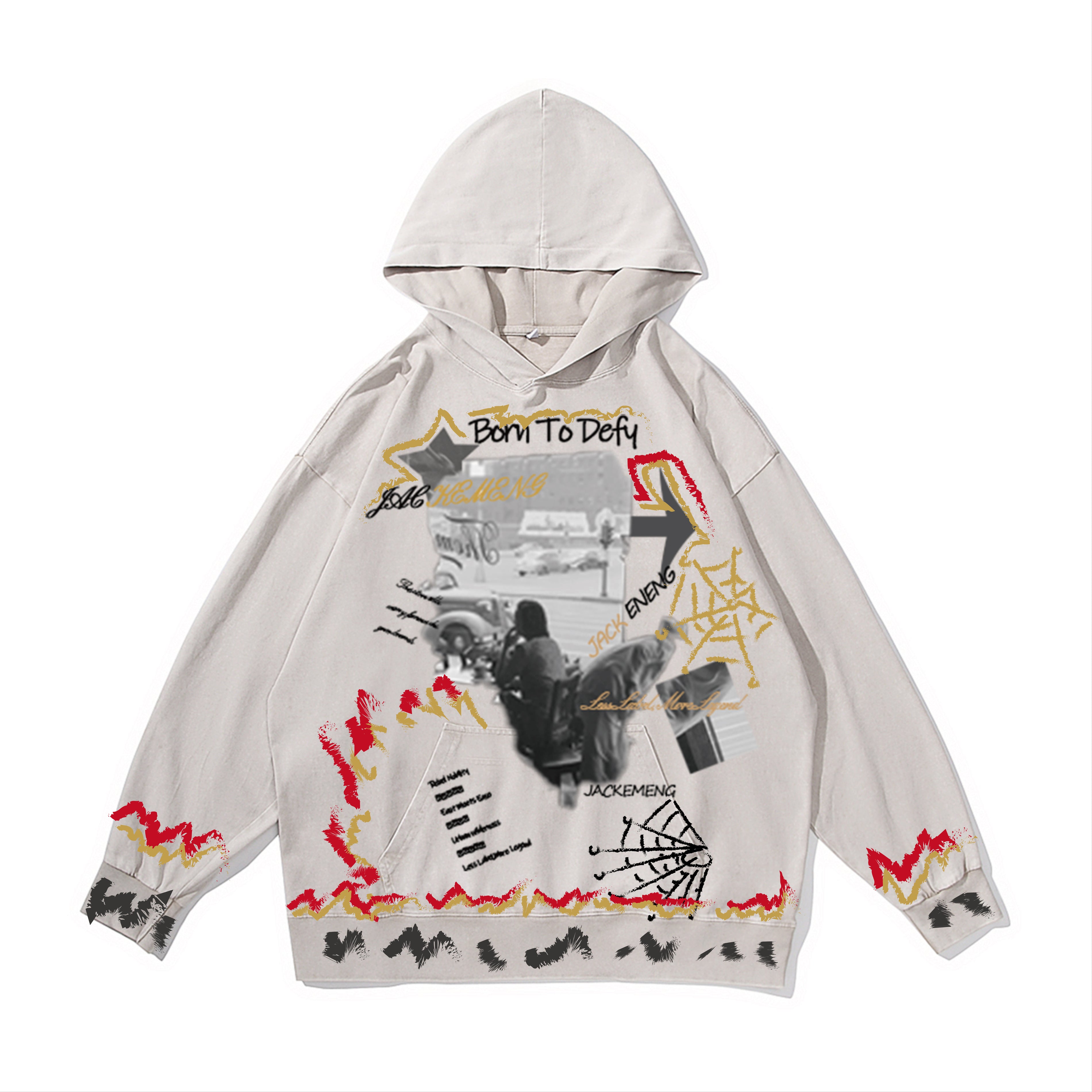 Style Print Vintage-Washed Oversized Hoodie – [The Recounted Cloth]