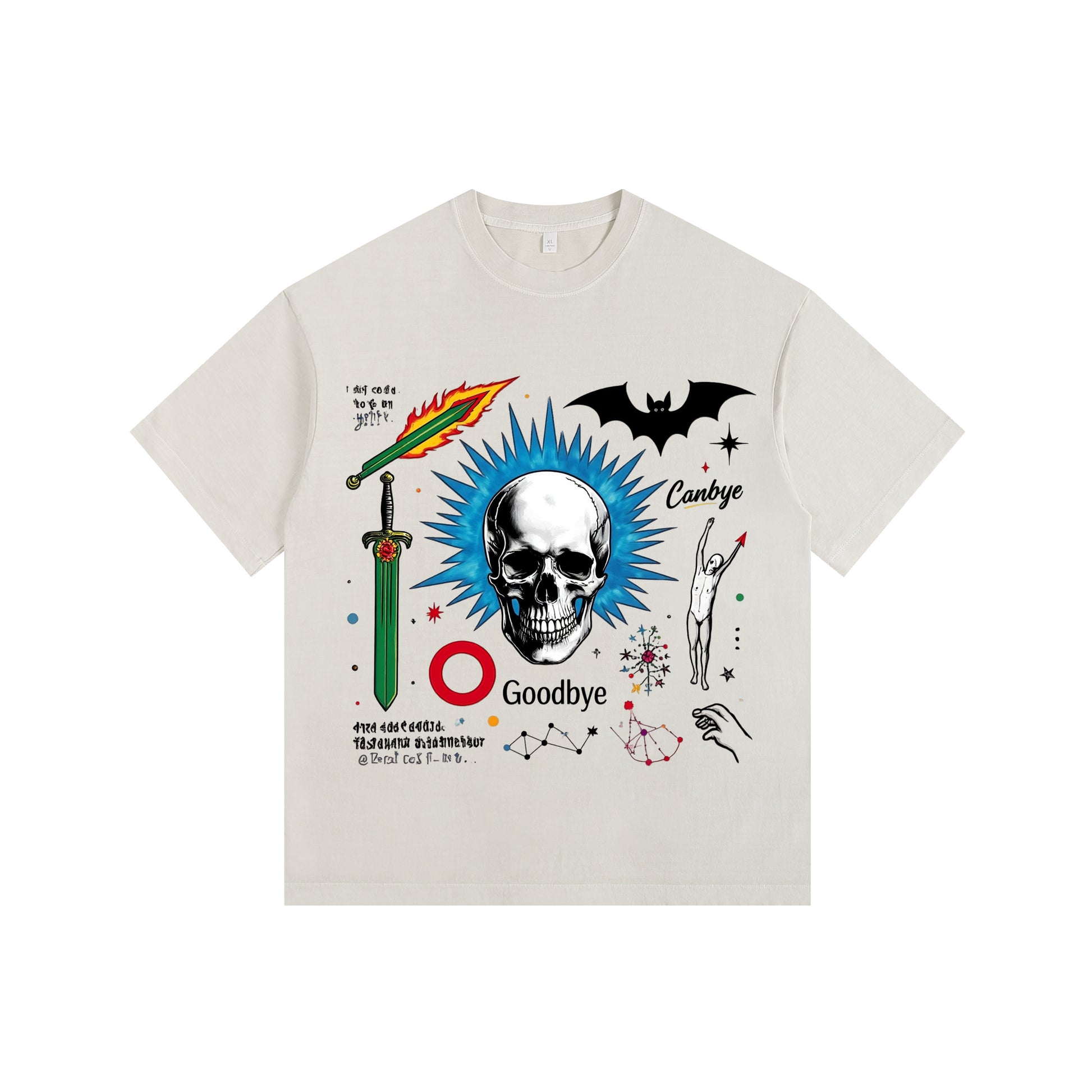 Street Doodle Vintage-washed oversized T-shirt