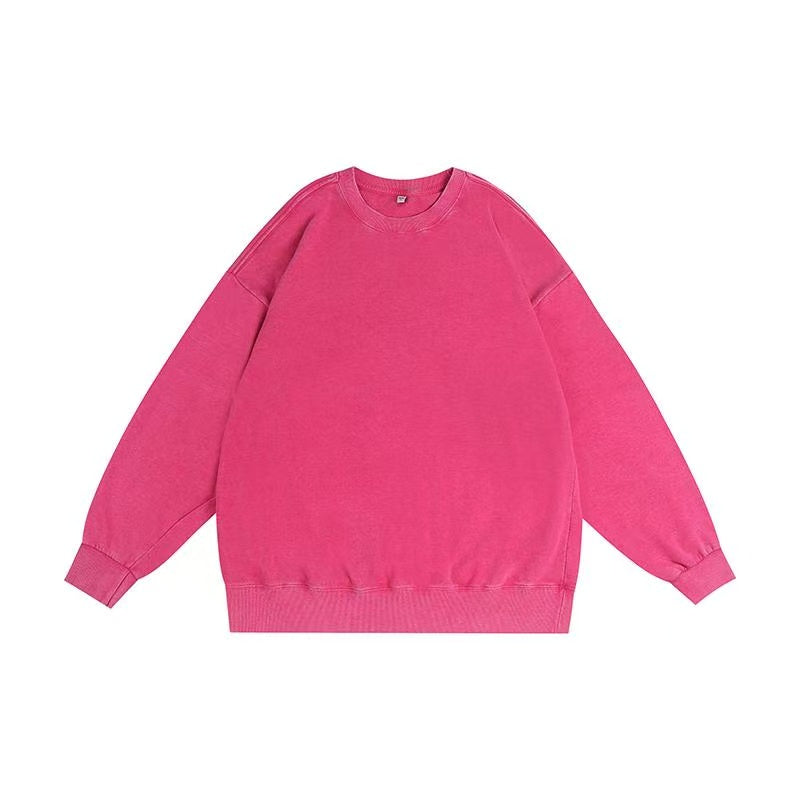 Solid color  Vintage-Washed Oversized sweatshirt