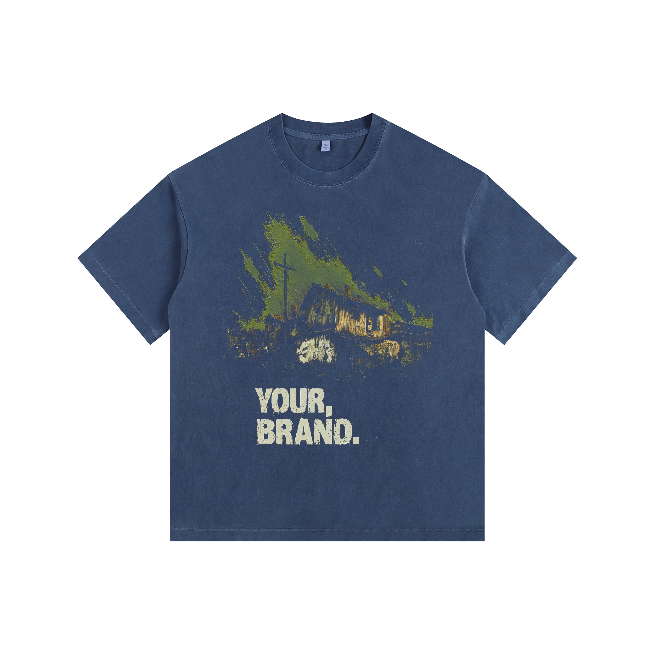 Derelict  House Vintage-washed oversized T-shirt