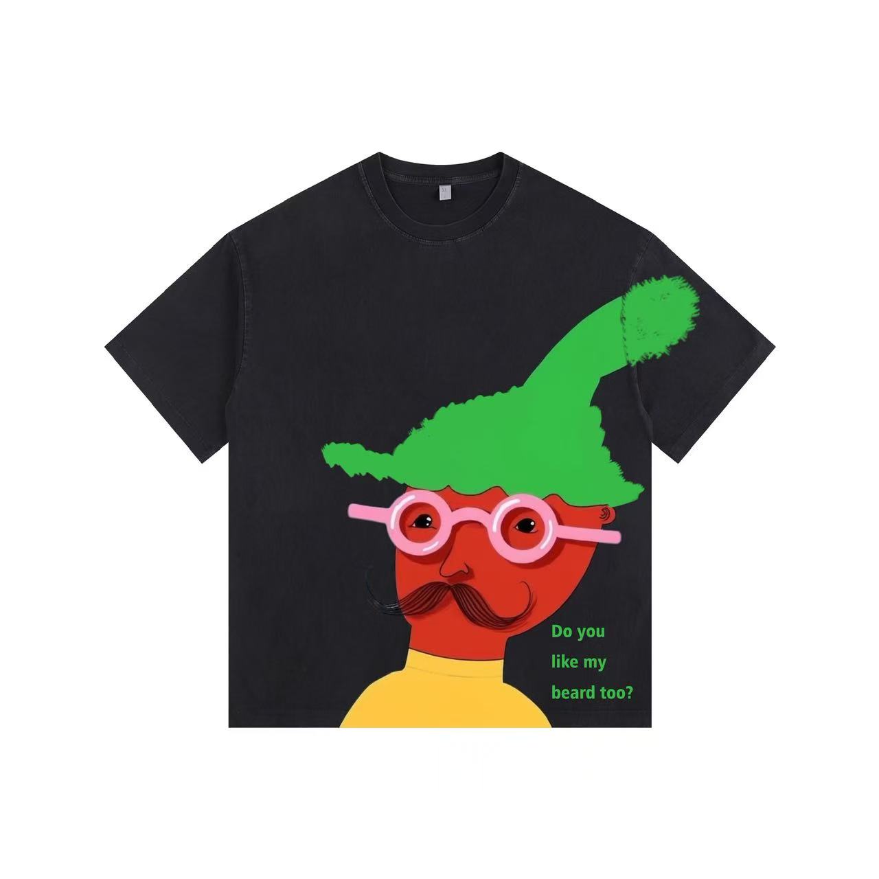 Bizarre Cartoon Vintage-washed oversized T-shirt - [The Recounted Cloth]