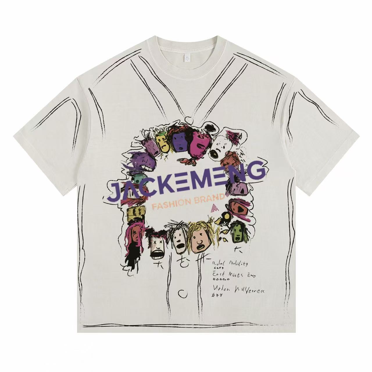 Vivid Crew Vintage-washed oversized T-shirt-[The Recounted Cloth]
