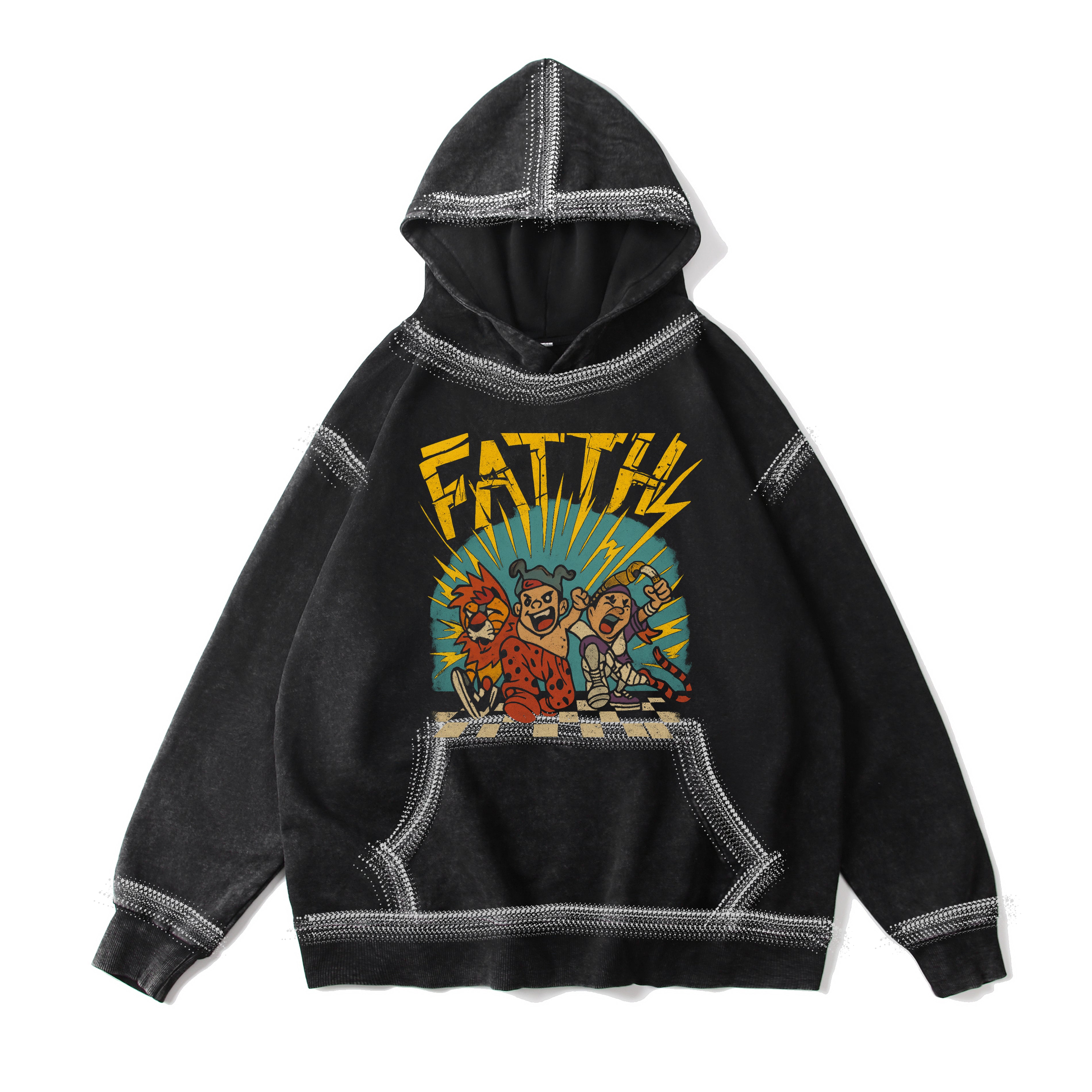 Fatth Vintage-Washed  Hoodie – [Oxide Union]