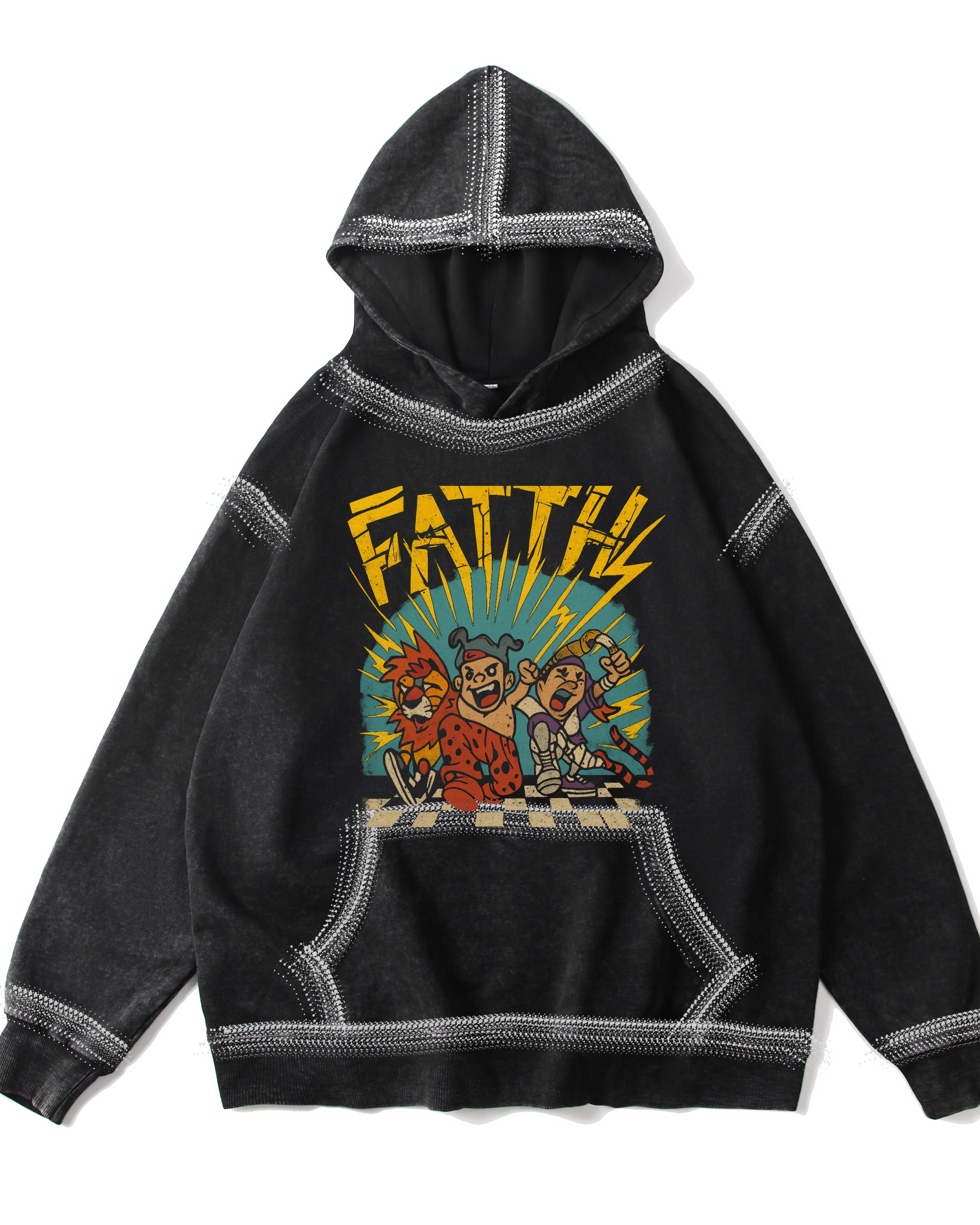 Fatth Vintage-Washed  Hoodie – [Oxide Union]