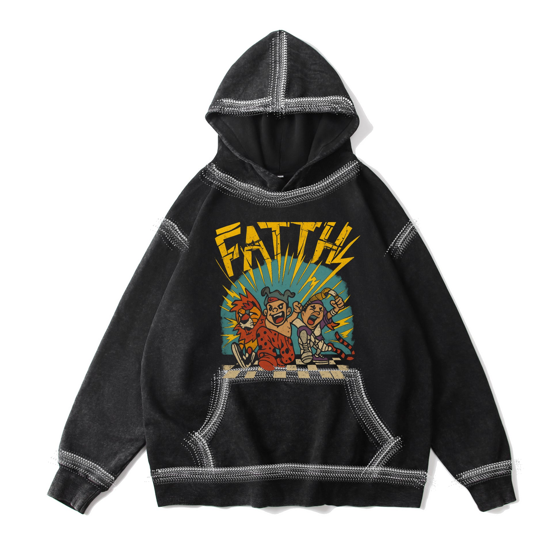 Fatth Vintage-Washed  Hoodie – [Oxide Union]