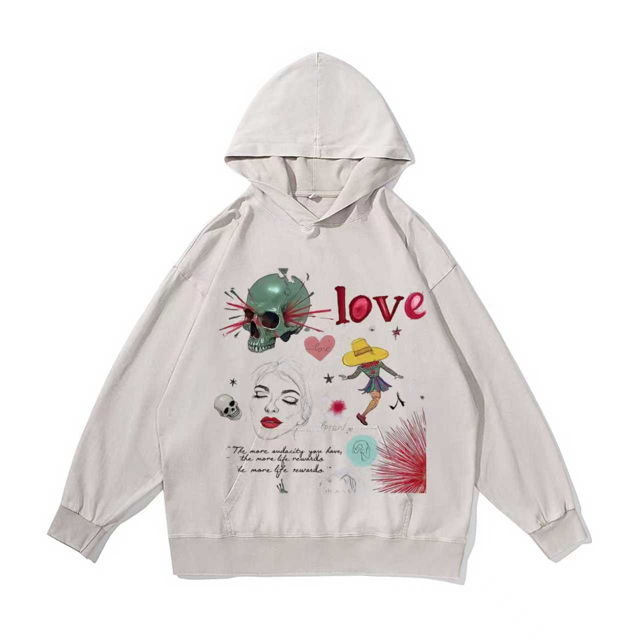 Ghostly Romance Vintage-Washed  Hoodie