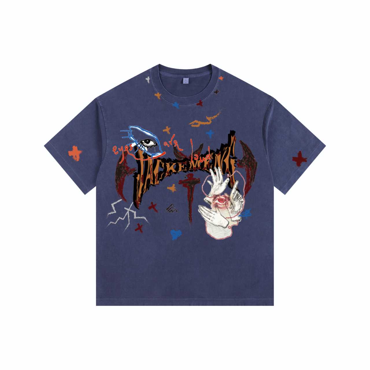 Demon JACKEMENG Vintage-Washed Oversized Tee – [The Recounted Cloth]