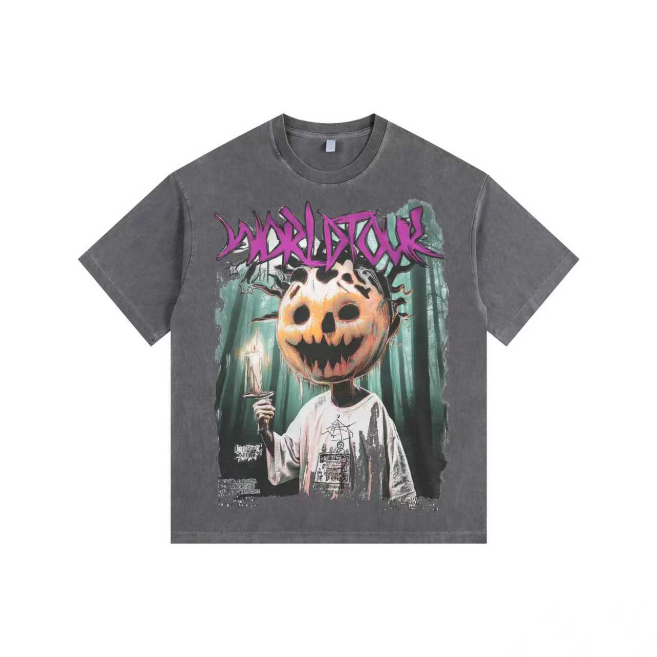 Pumpkin Boy Vintage-Washed Oversized T-shirt – [Halloween🎃]