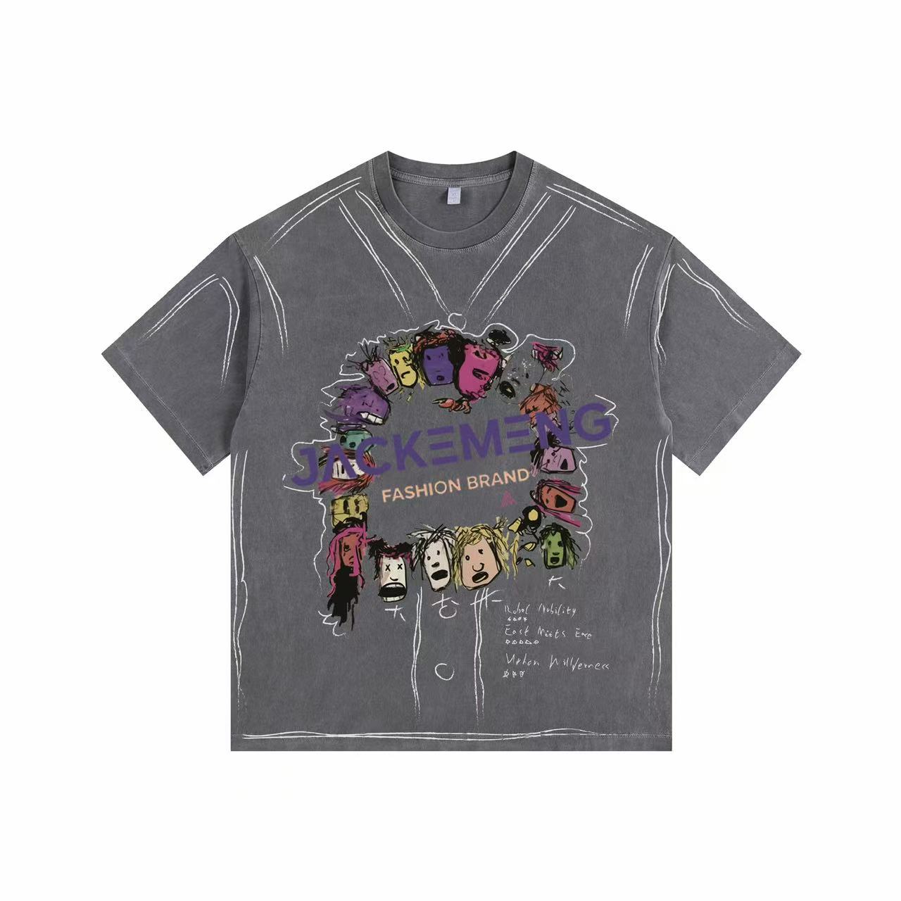 Vivid Crew Vintage-washed oversized T-shirt-[The Recounted Cloth]