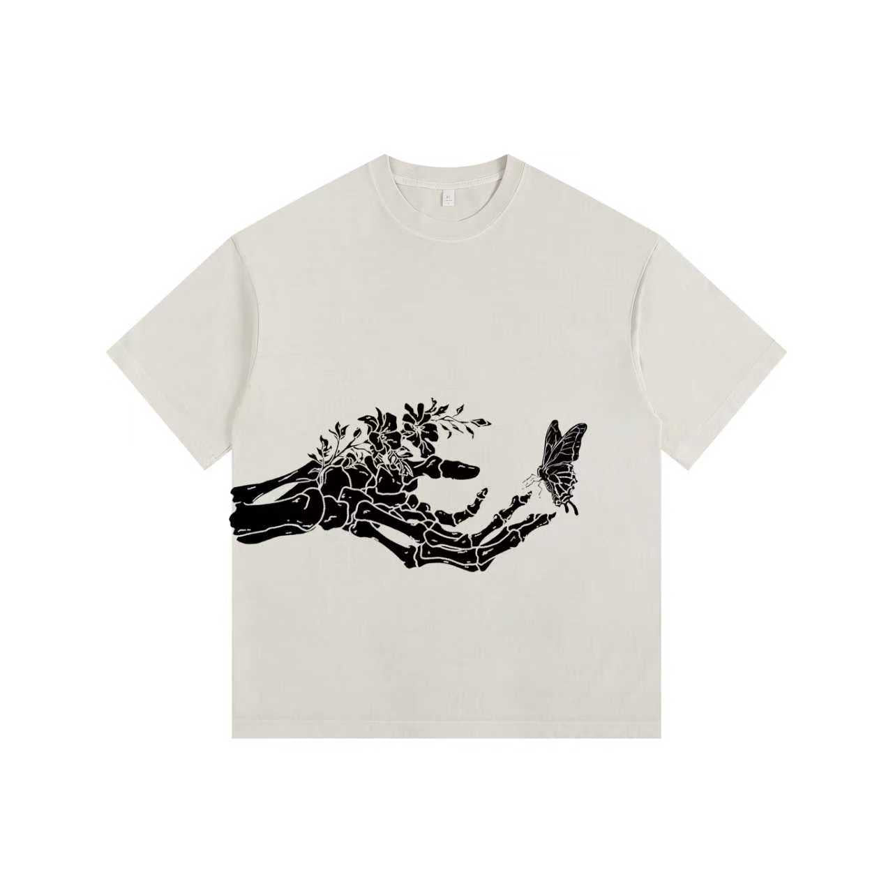 Dual-Letter Graphic Tee – Vintage-Washed Oversized– [Born To Defy]