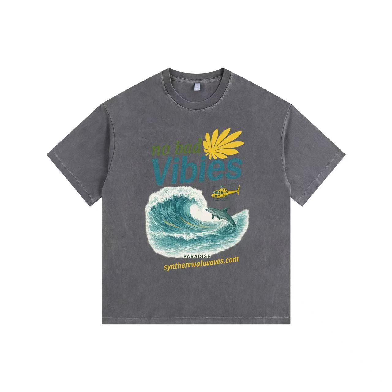 Waves Vintage-Washed Oversized T-shirt
