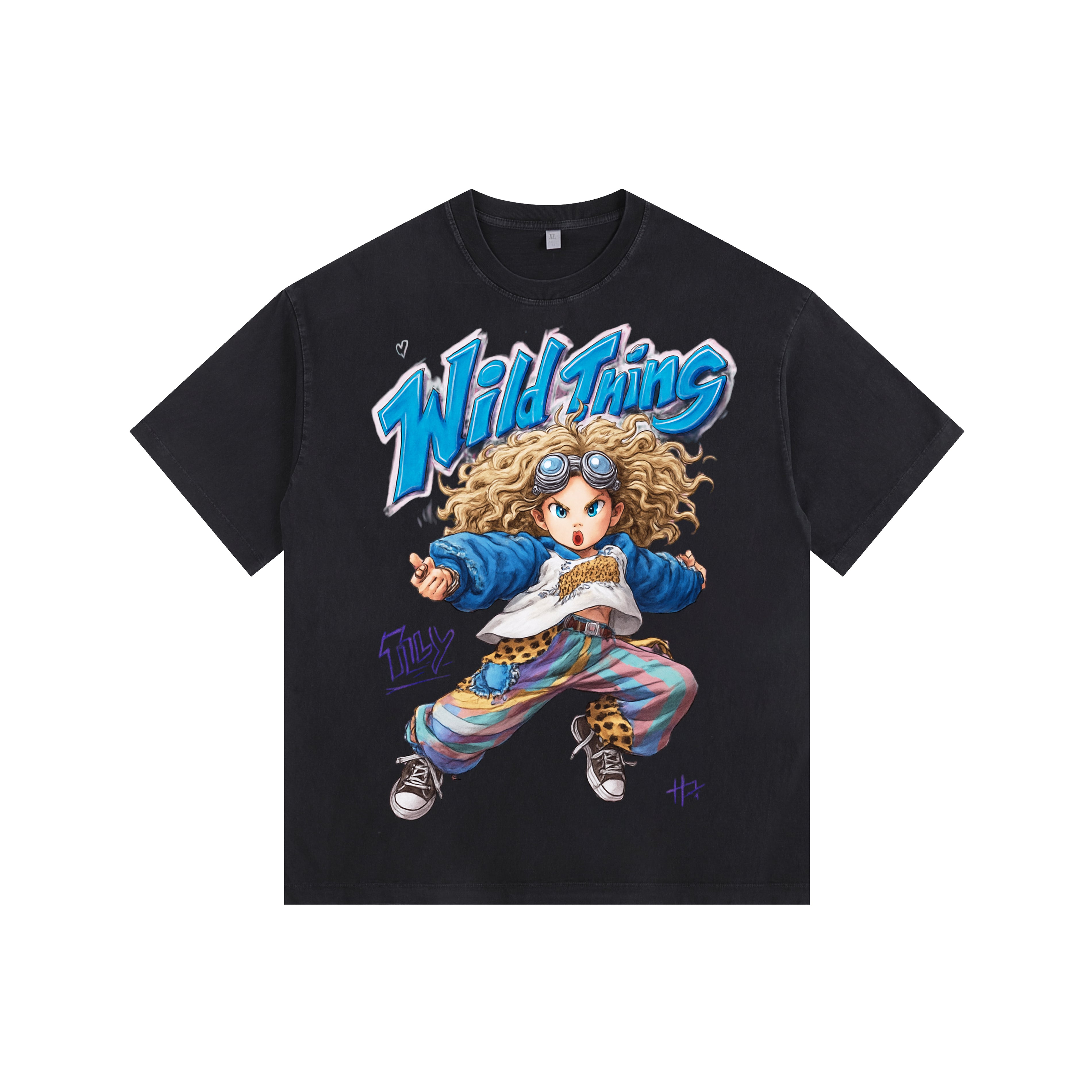 Kung Fu Kim Vintage-Washed Oversized T-shirt
