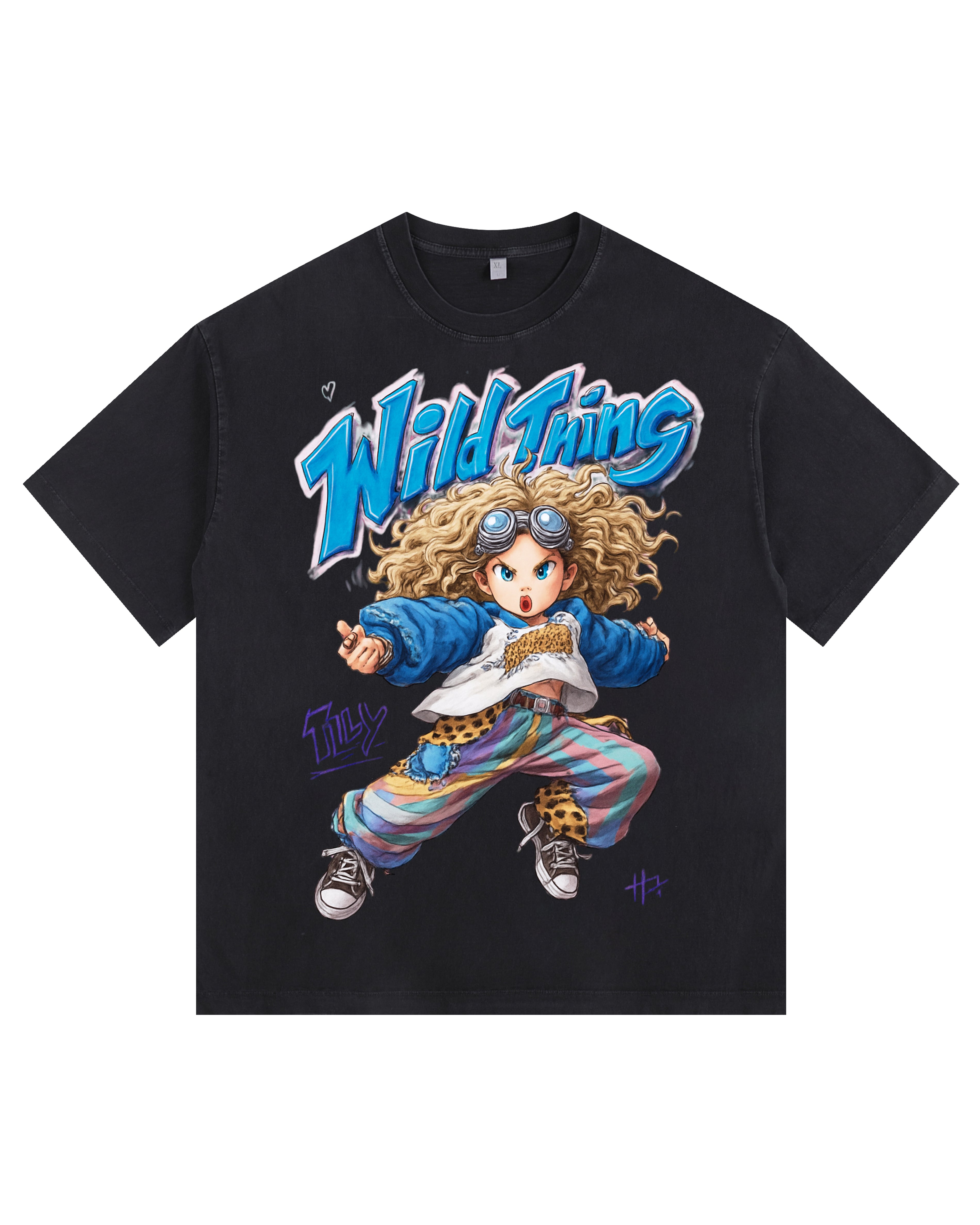 Kung Fu Kim Vintage-Washed Oversized T-shirt