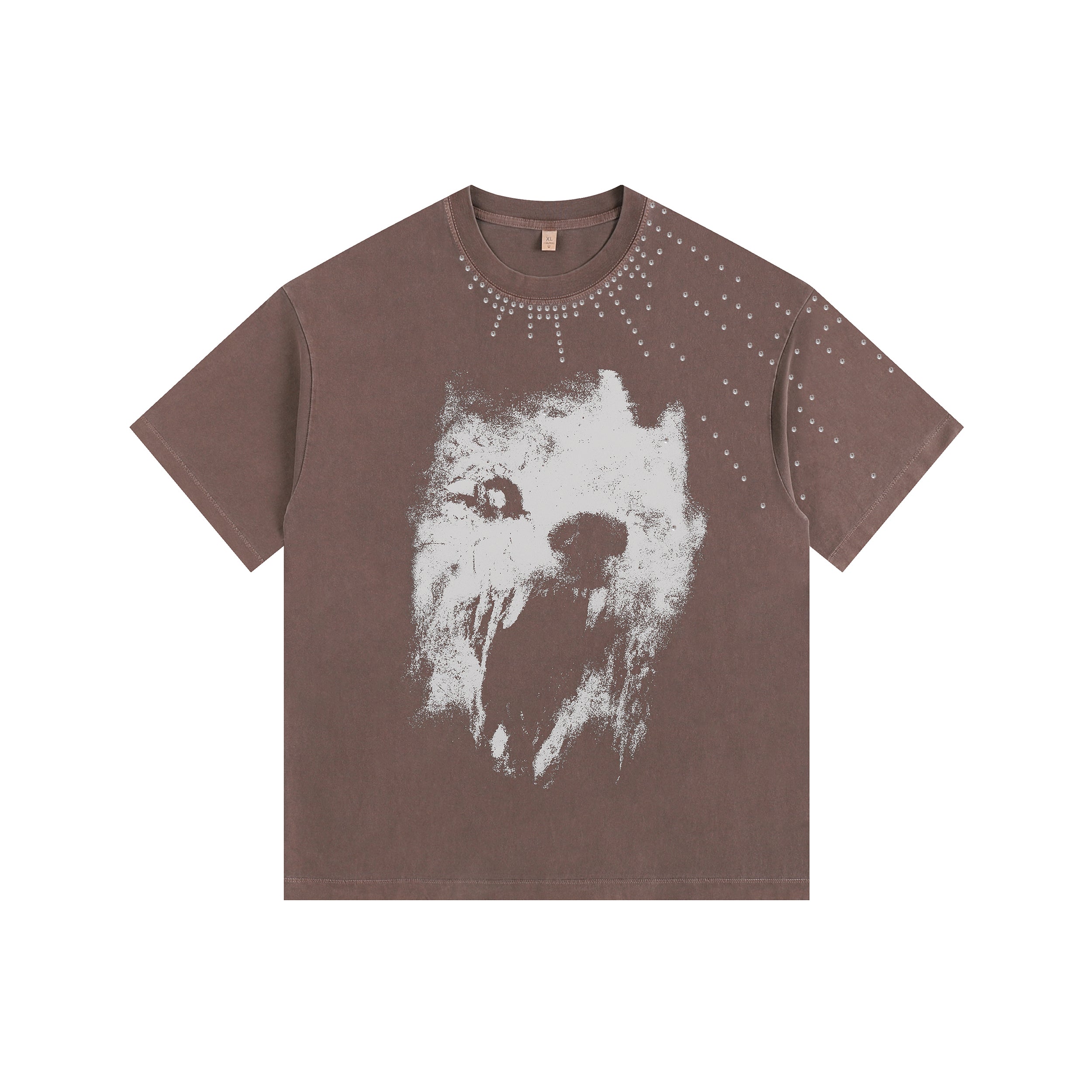 Beast Vintage-washed oversized T-shirt - [CRYSTAL REBEL]