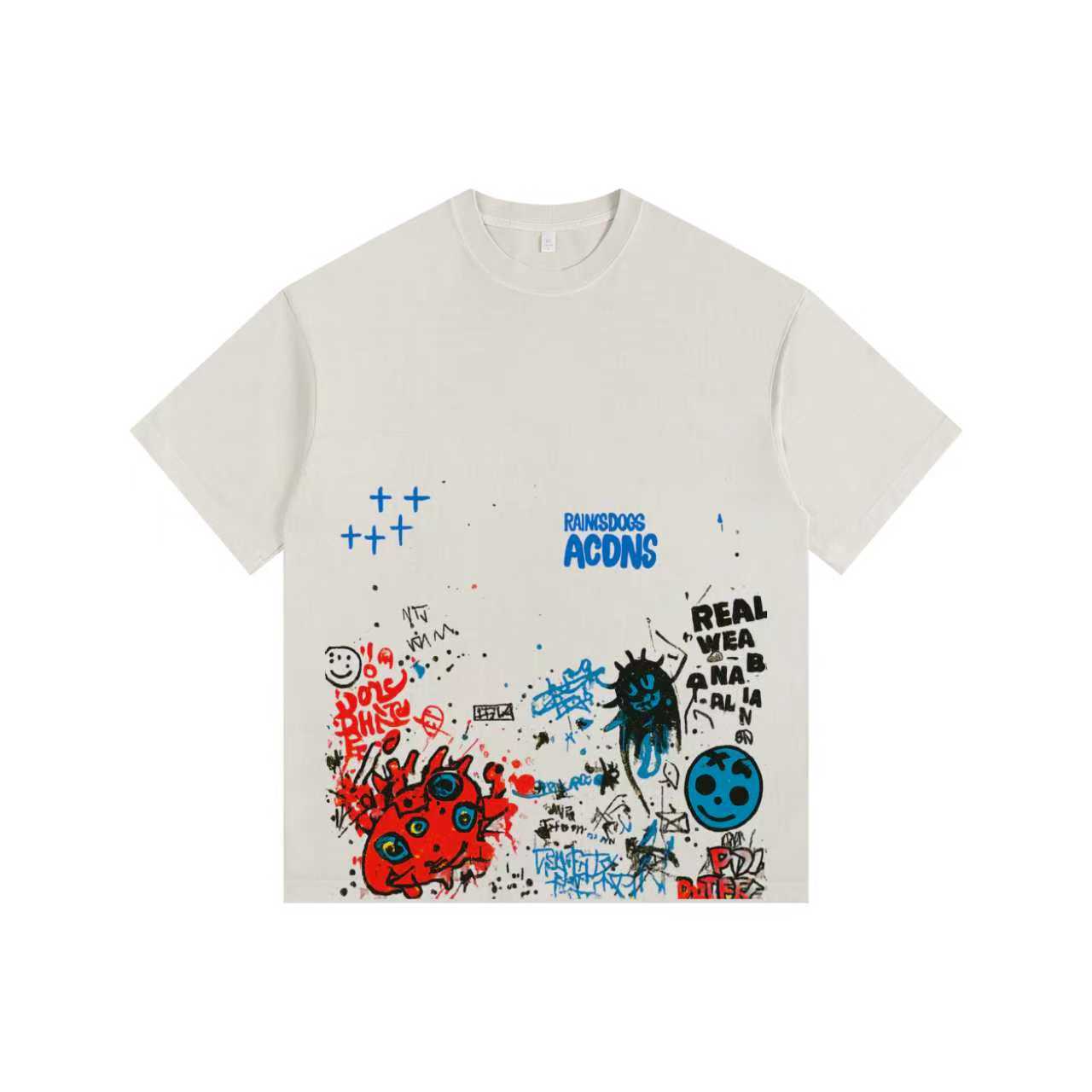 Street Doodle Vintage-washed oversized T-shirt