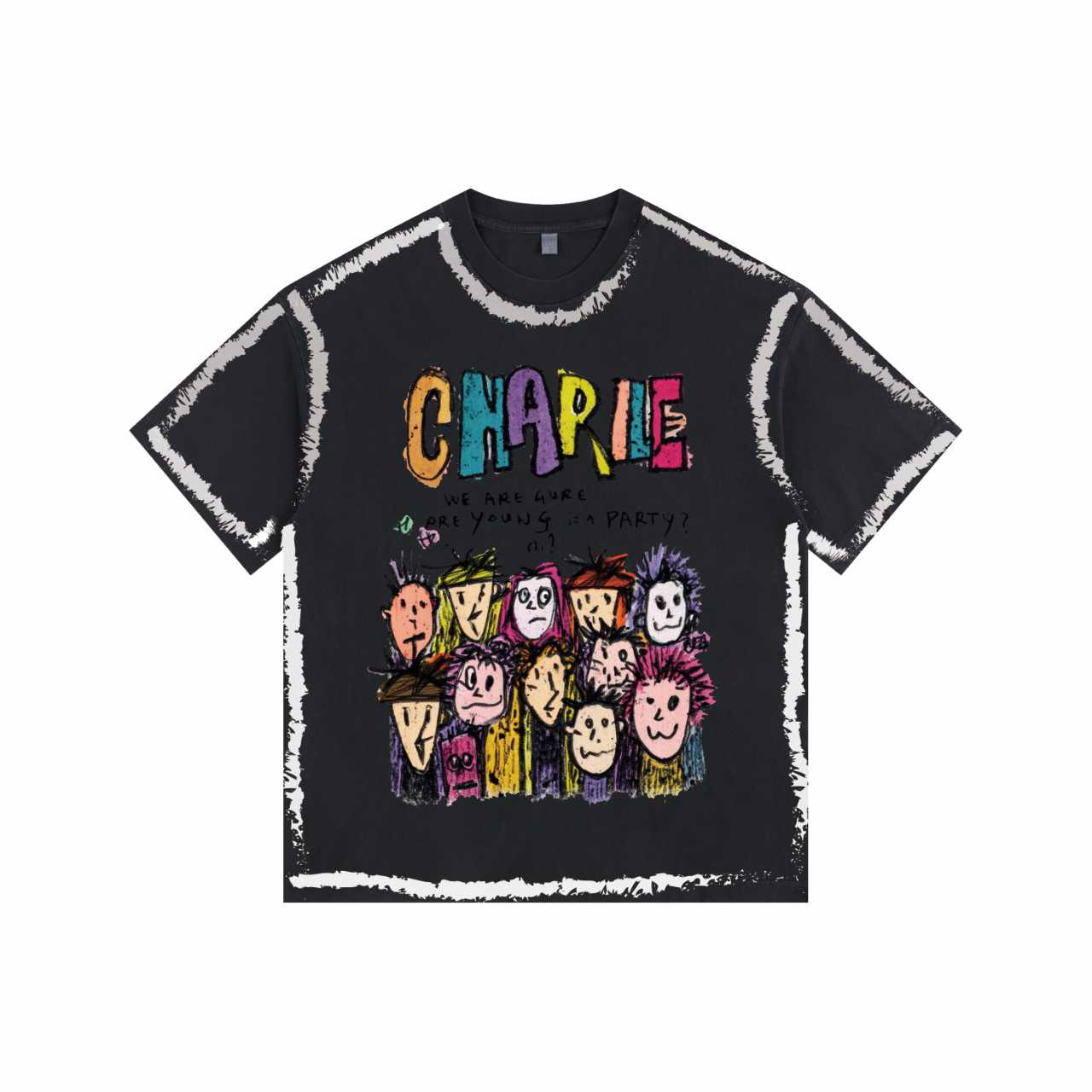 Vivid Crew  Vintage-washed oversized T-shirt-[The Recounted Cloth]