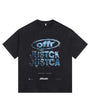 Wasteland Font Vintage-washed oversized T-shirt