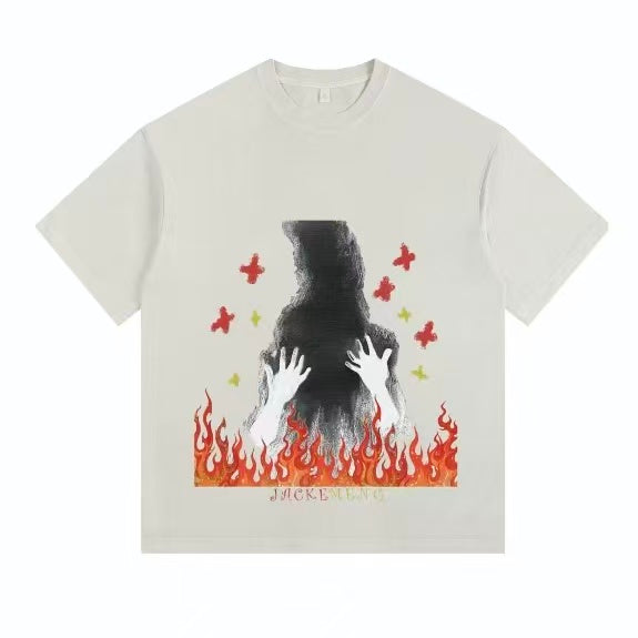 Blazeborne Hands Vintage-Washed Oversized Tee – [The Recounted Cloth]