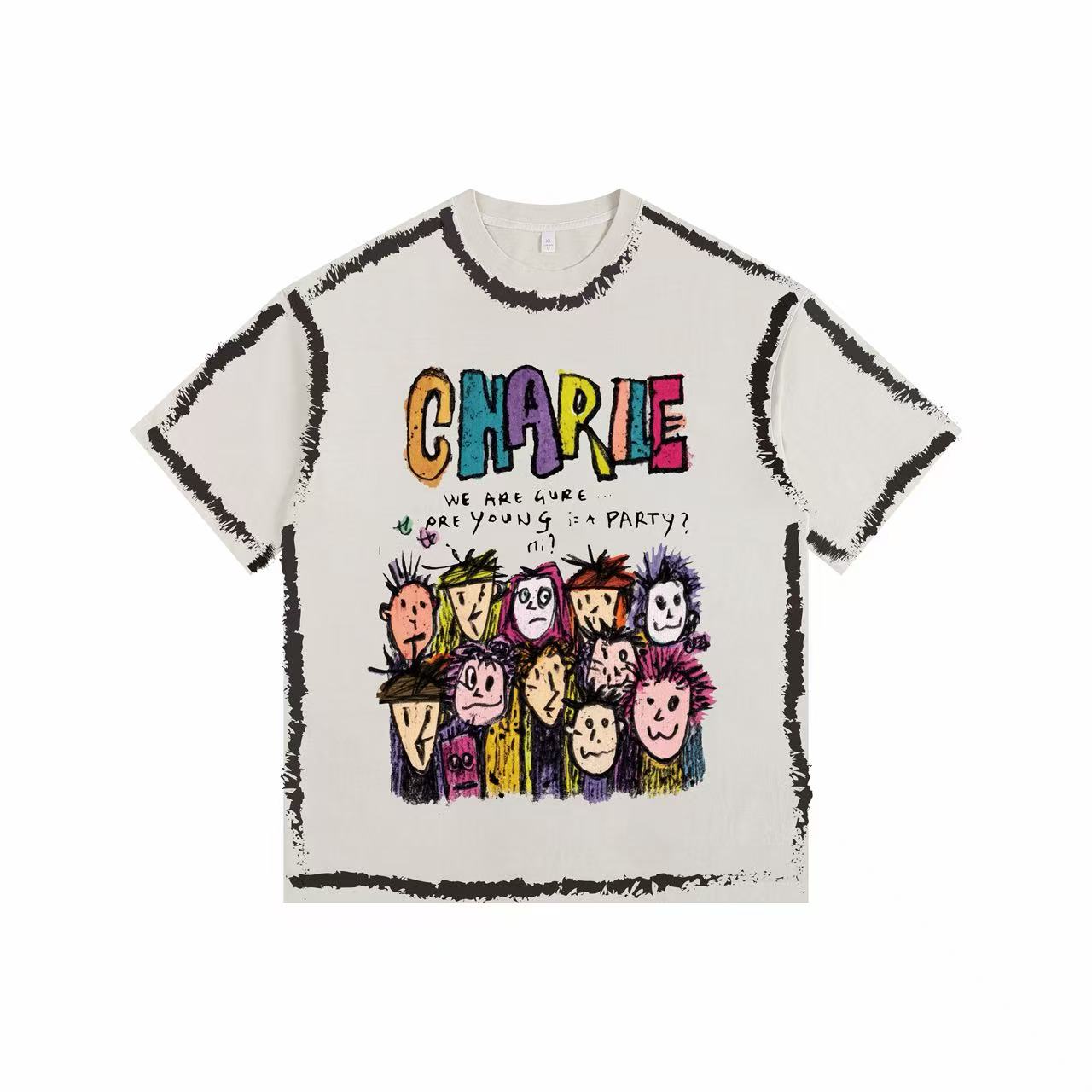 Vivid Crew  Vintage-washed oversized T-shirt-[The Recounted Cloth]