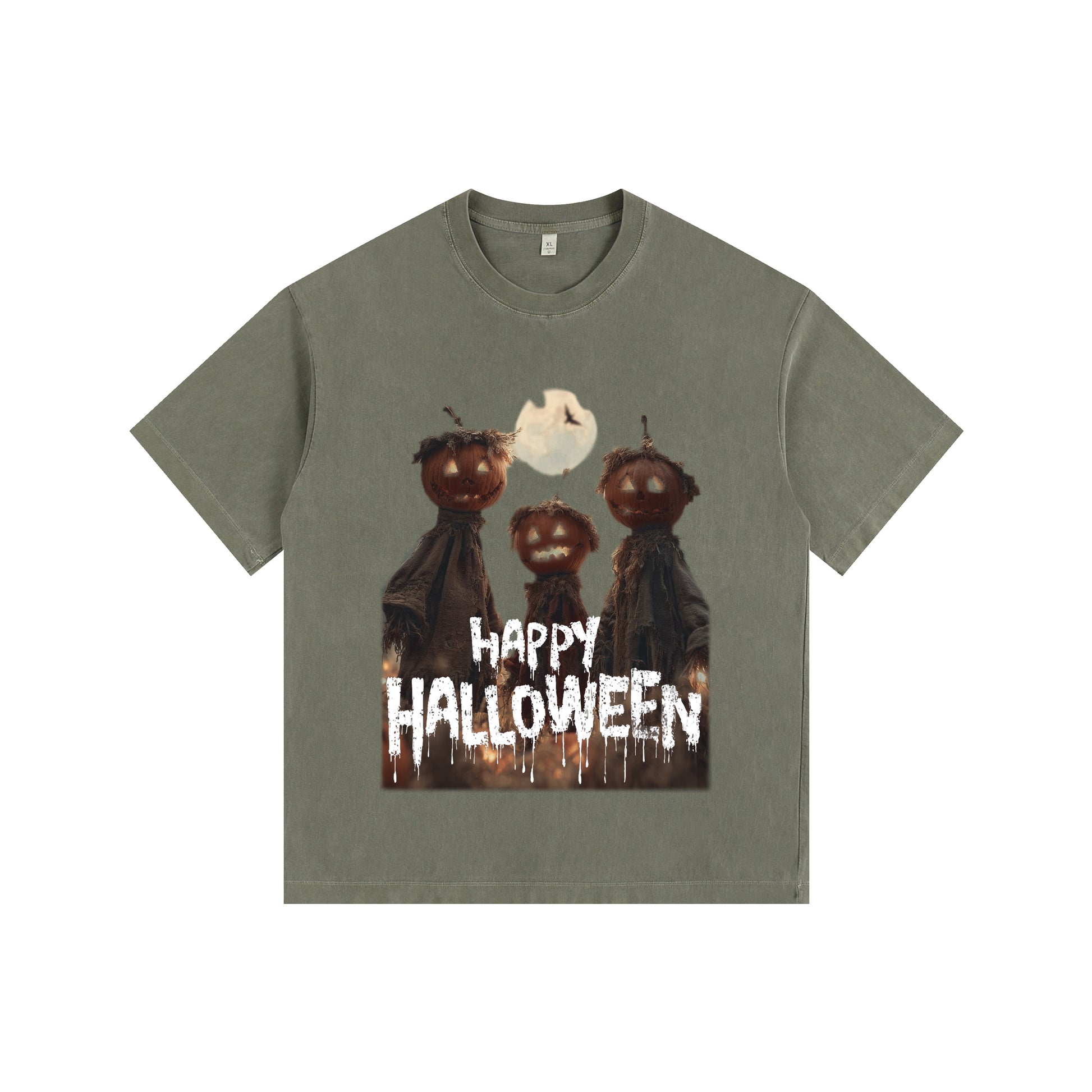 Pumpkin Bros Vintage-Washed Oversized Tee – [Halloween🎃]