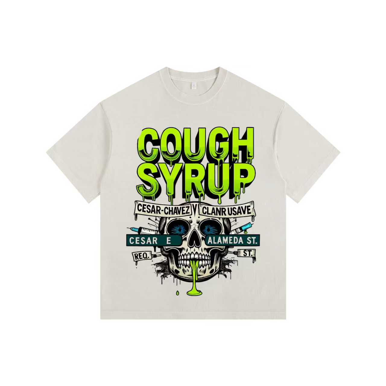 Skull Vintage-Washed Oversized T-shirt