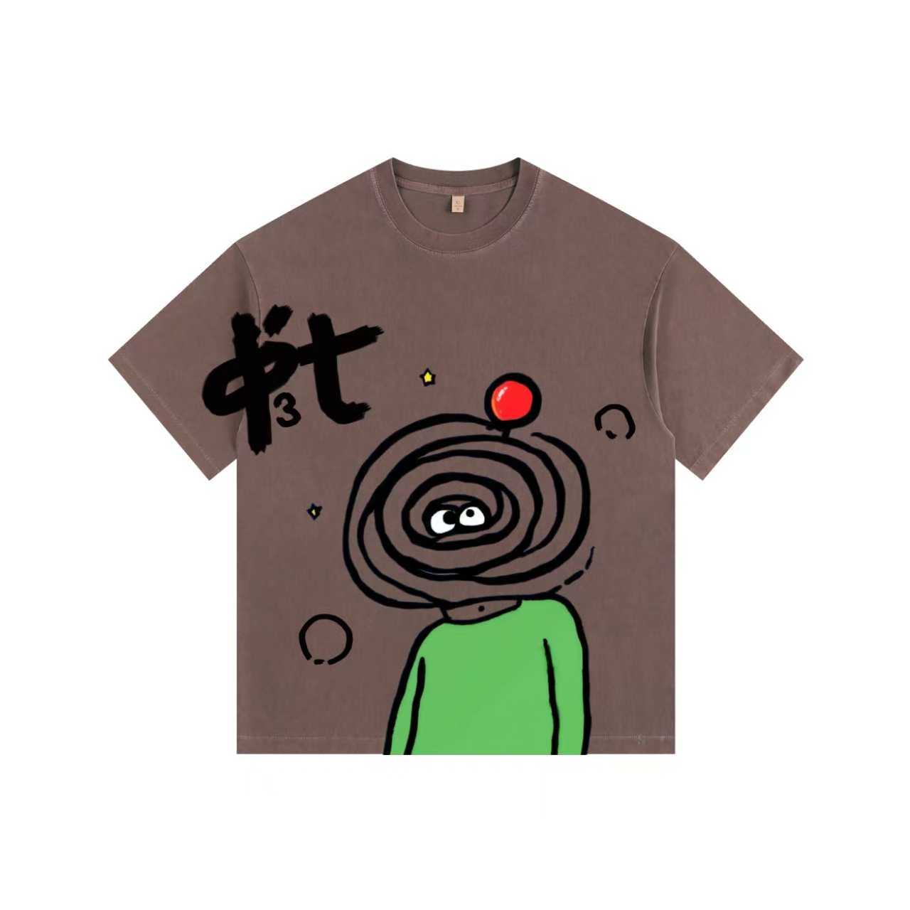 Bizarre Cartoon Vintage-washed oversized T-shirt - [The Recounted Cloth]