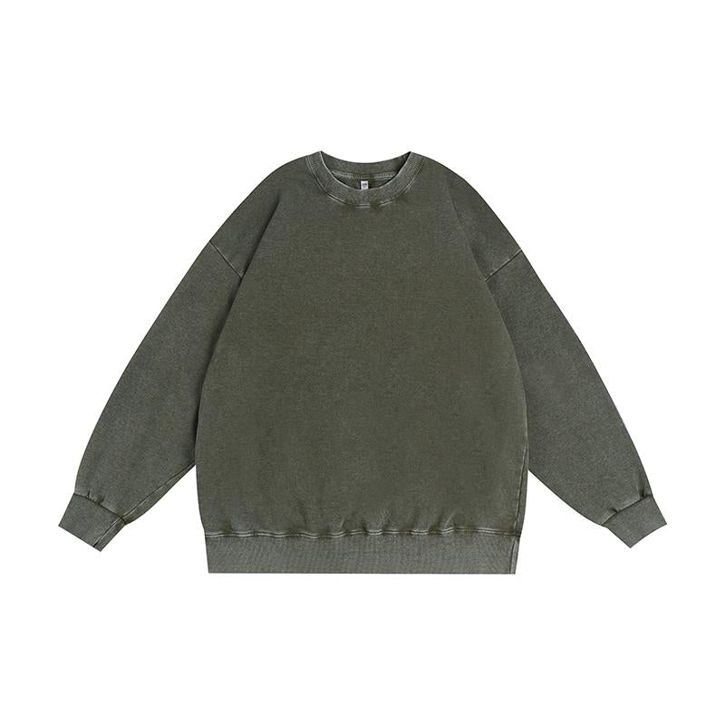 Solid color  Vintage-Washed Oversized sweatshirt