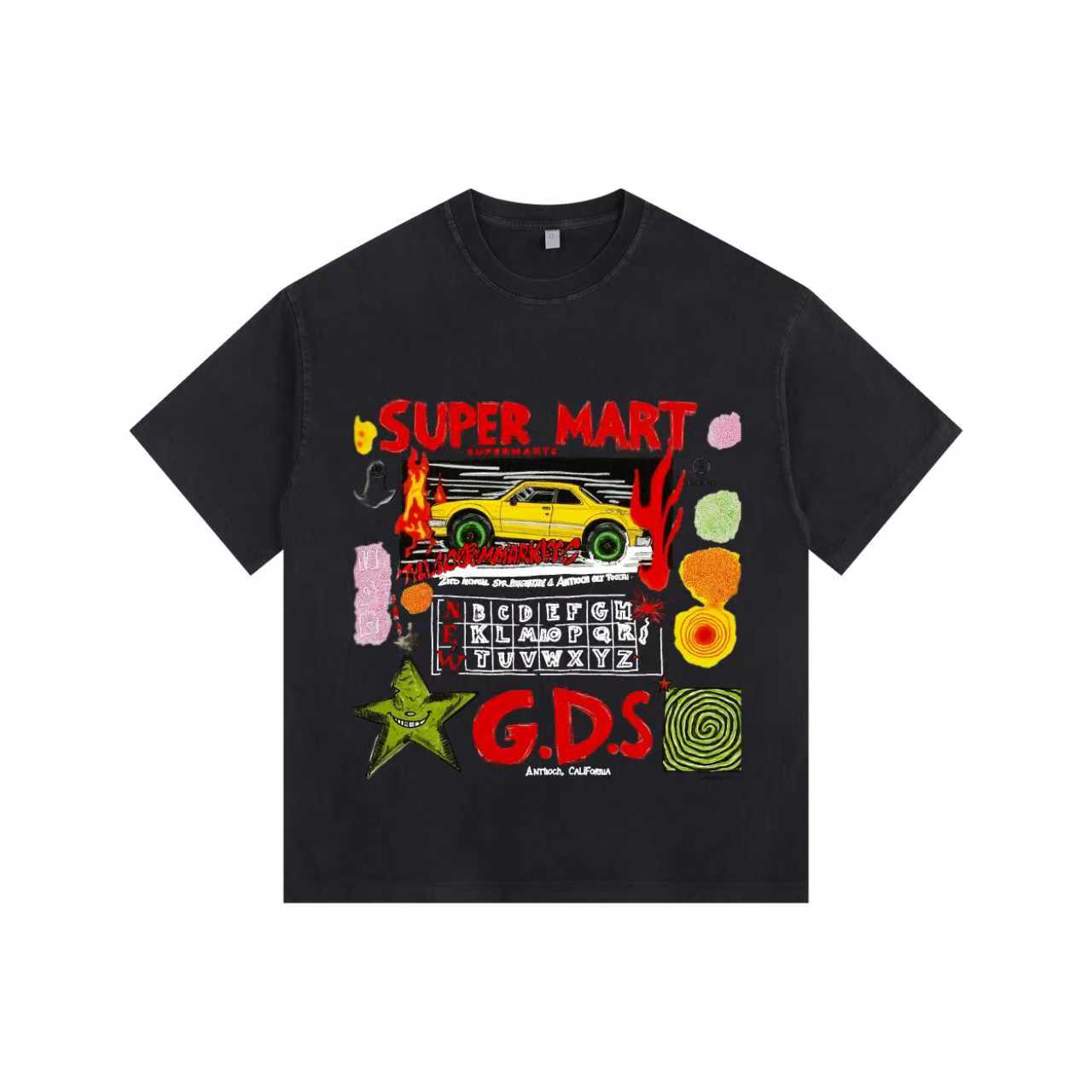 Street-style illustration Vintage-washed oversized T-shirt