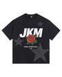 JKM Rose Vintage-washed oversized T-shirt - [CRYSTAL REBEL]