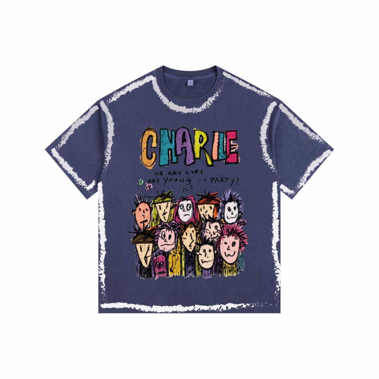 Vivid Crew  Vintage-washed oversized T-shirt-[The Recounted Cloth]
