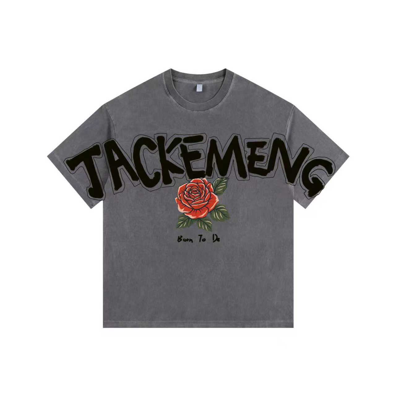 JACKEMENG Rose Vintage-washed oversized T-shirt - [The Recounted Cloth]