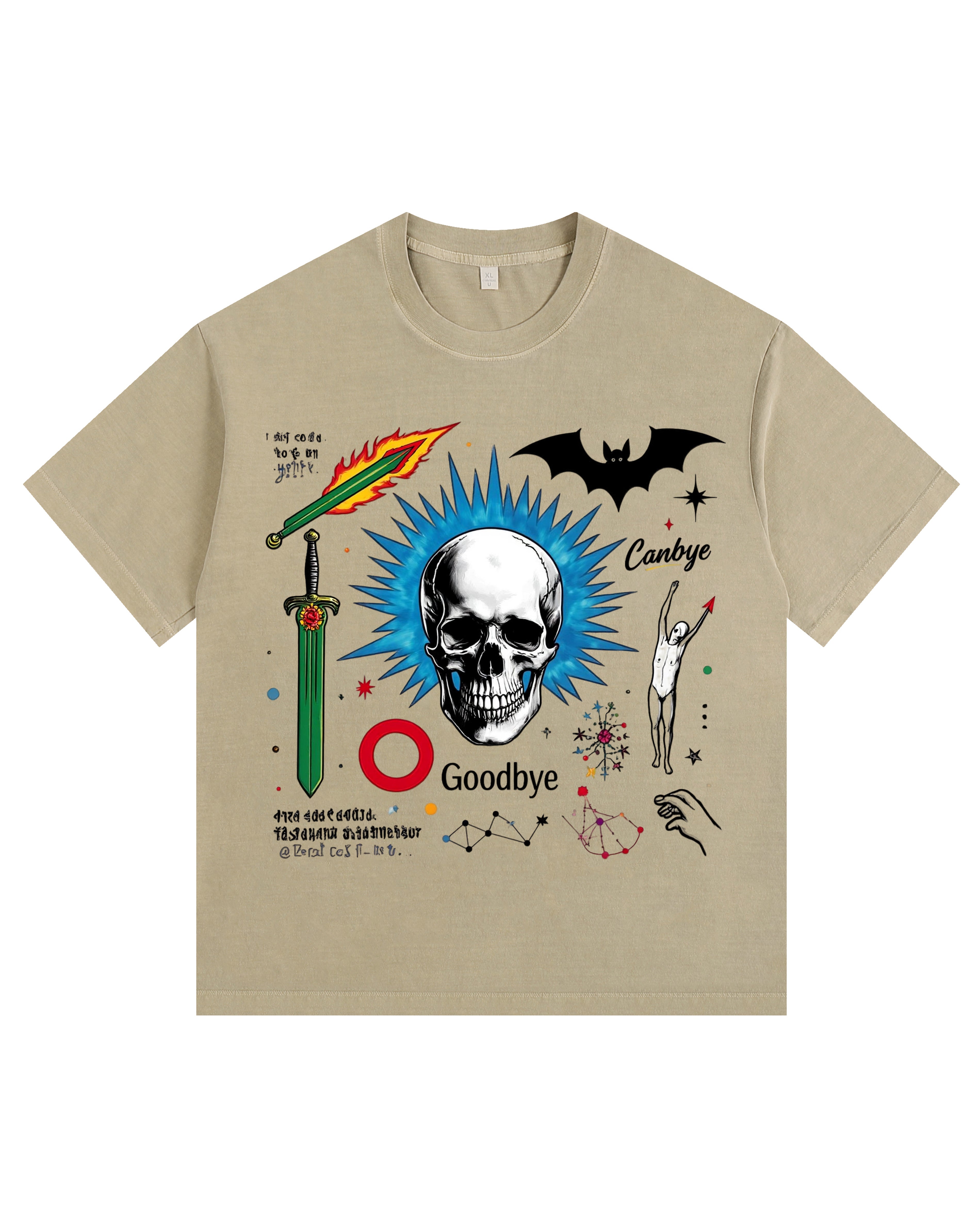 Street Doodle Vintage-washed oversized T-shirt