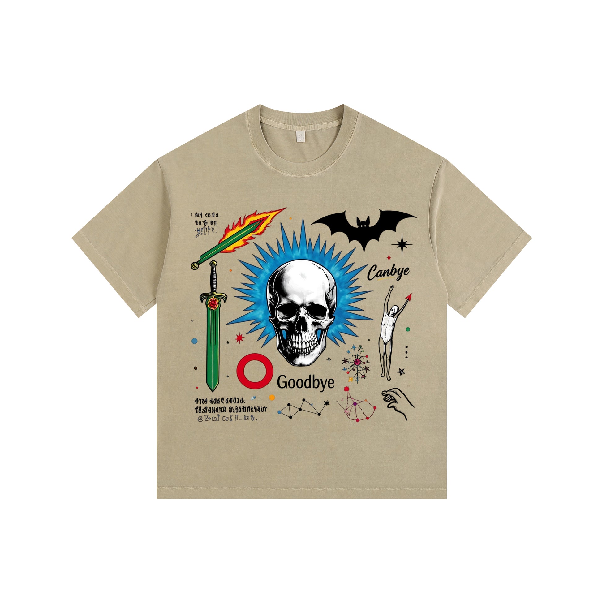 Street Doodle Vintage-washed oversized T-shirt