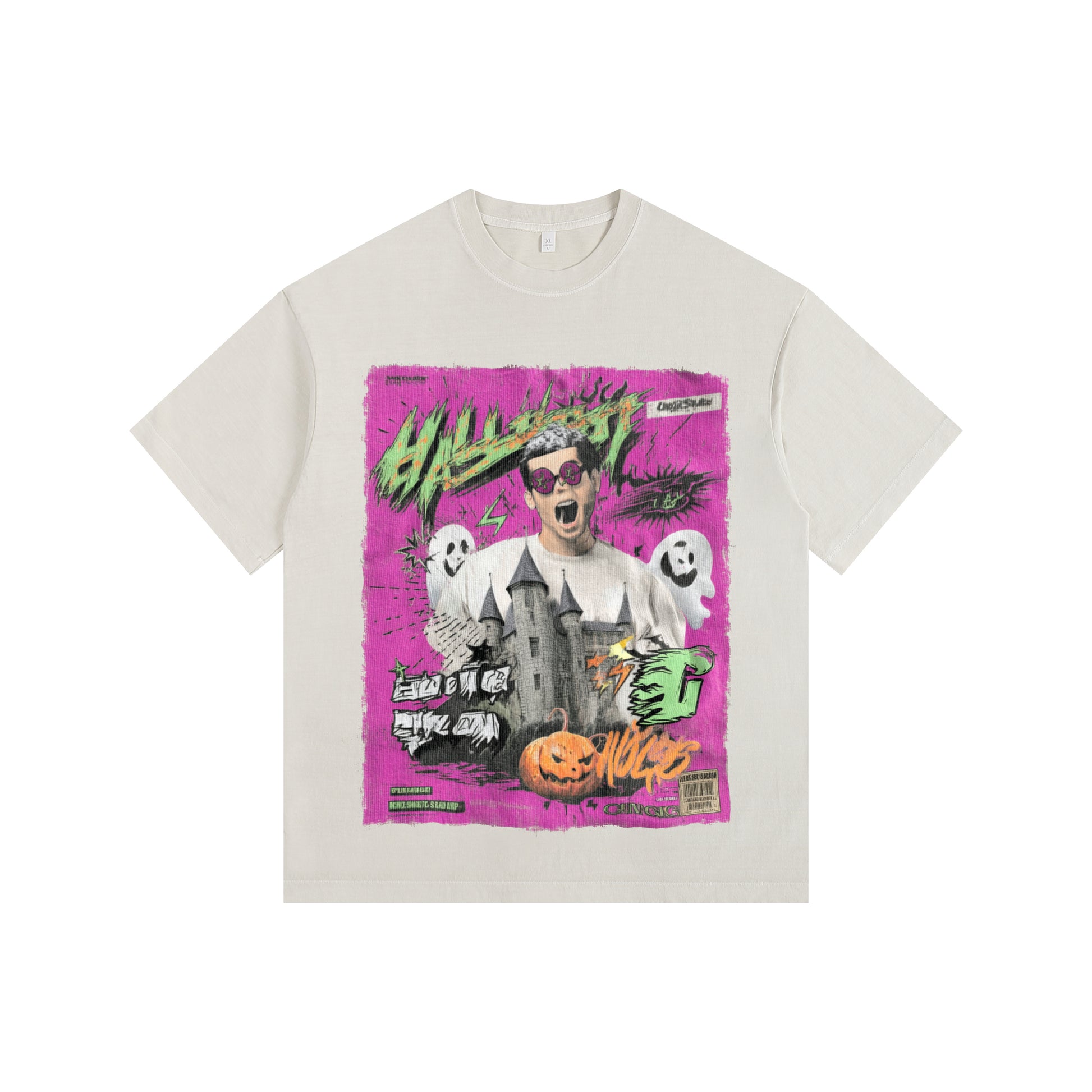 Halloween Scare Vintage-Washed Oversized T-shirt – [Halloween🎃]