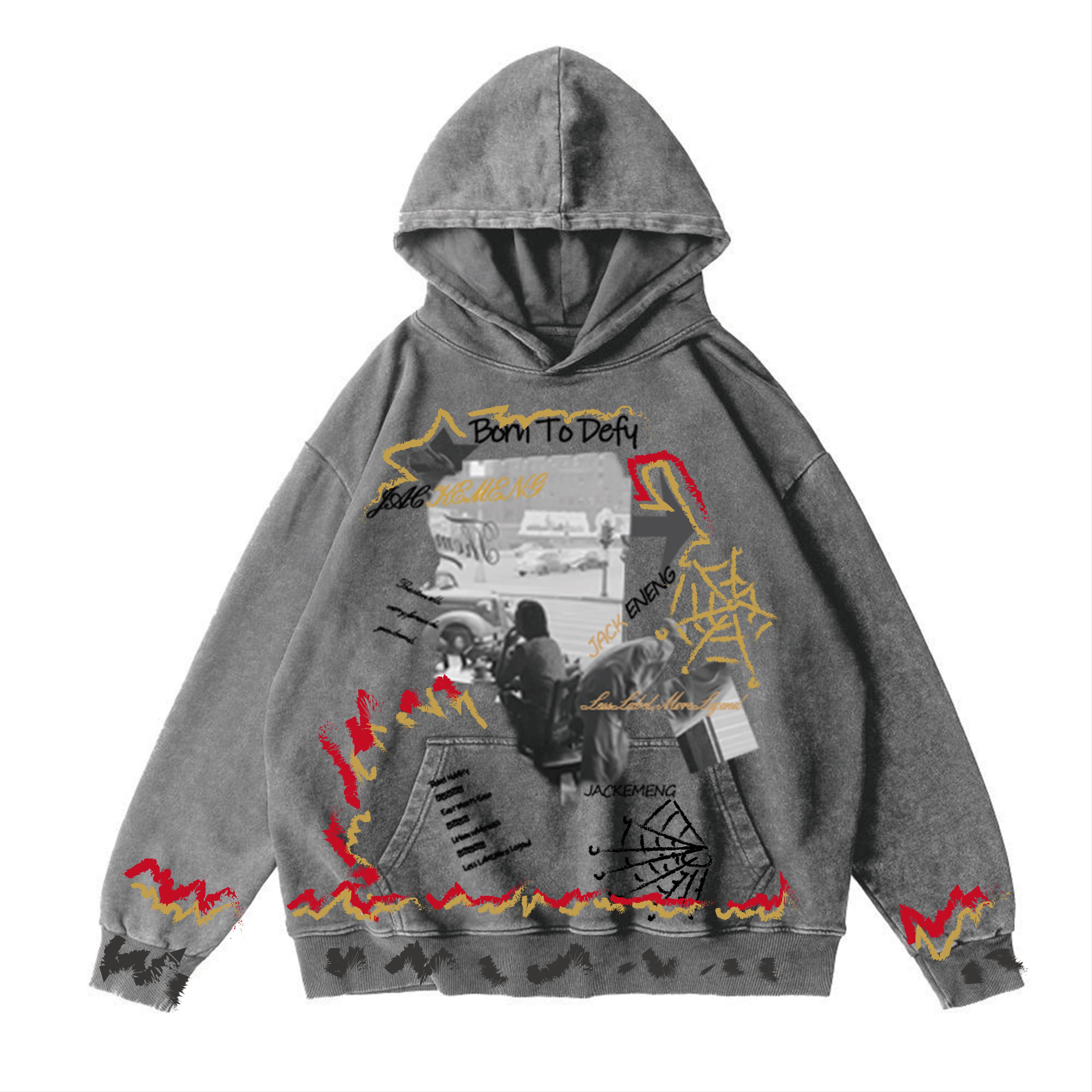 Style Print Vintage-Washed Oversized Hoodie – [The Recounted Cloth]