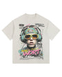 Headphone Boy Vintage-Washed Oversized T-shirt