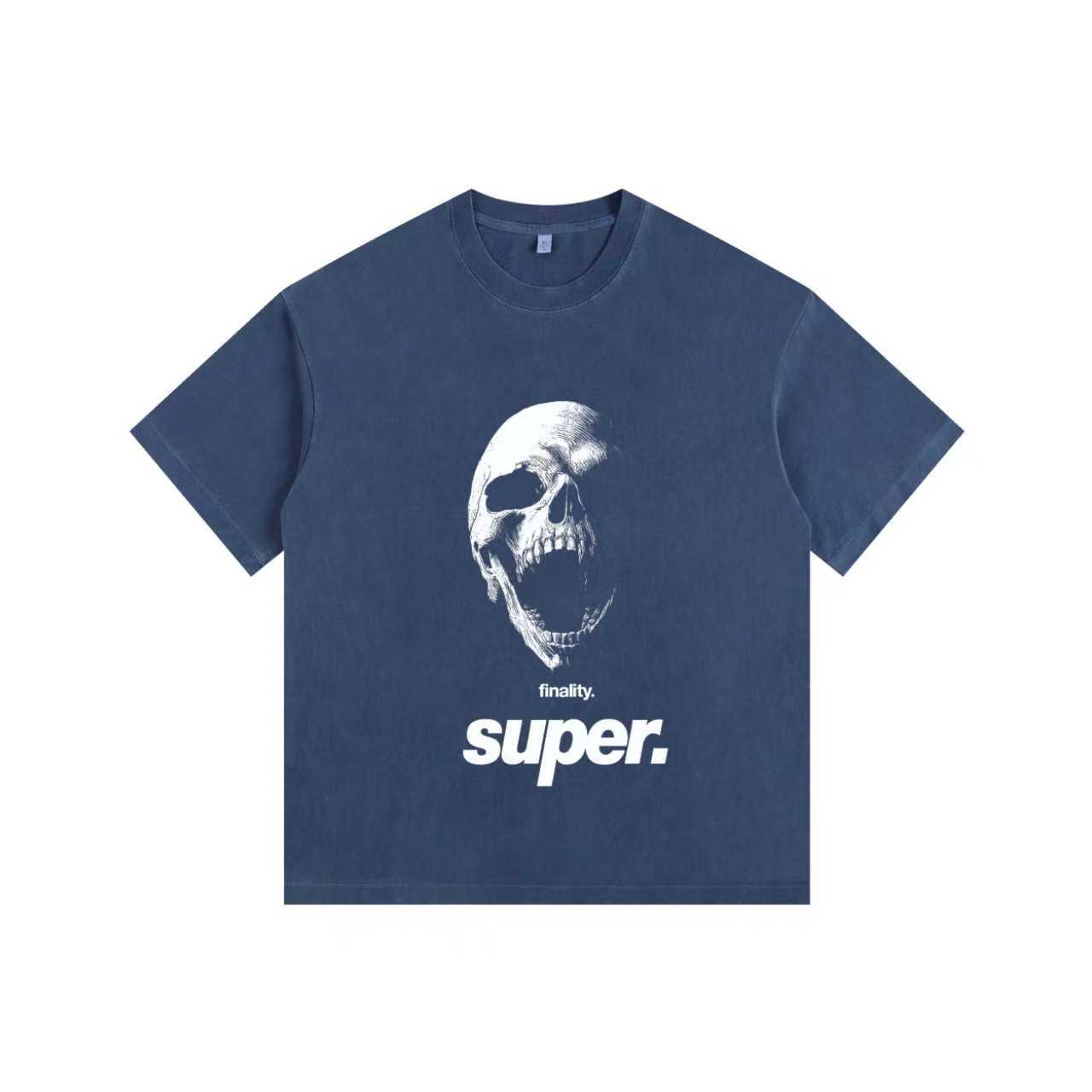 Creepy Skull Vintage-washed oversized T-shirt