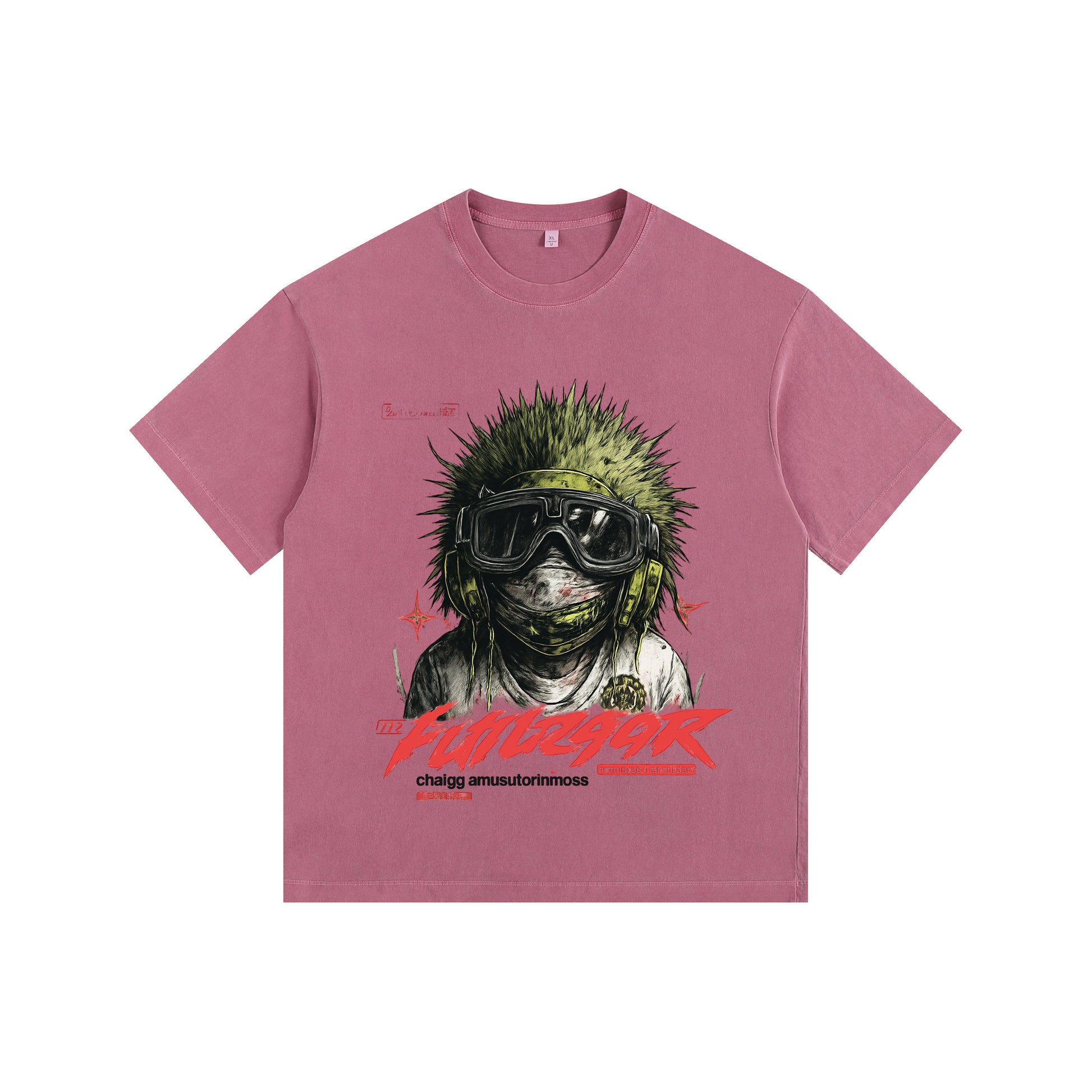 Green Sea Urchin Vintage-Washed Oversized T-shirt