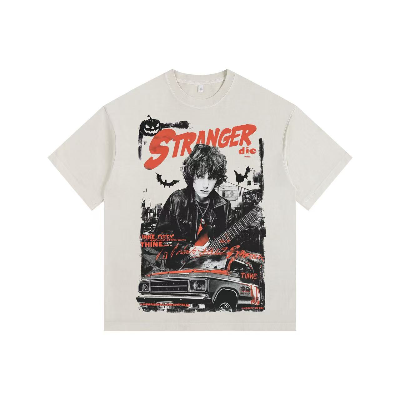 Large Print 1980 Vintage-Washed Oversized T-shirt