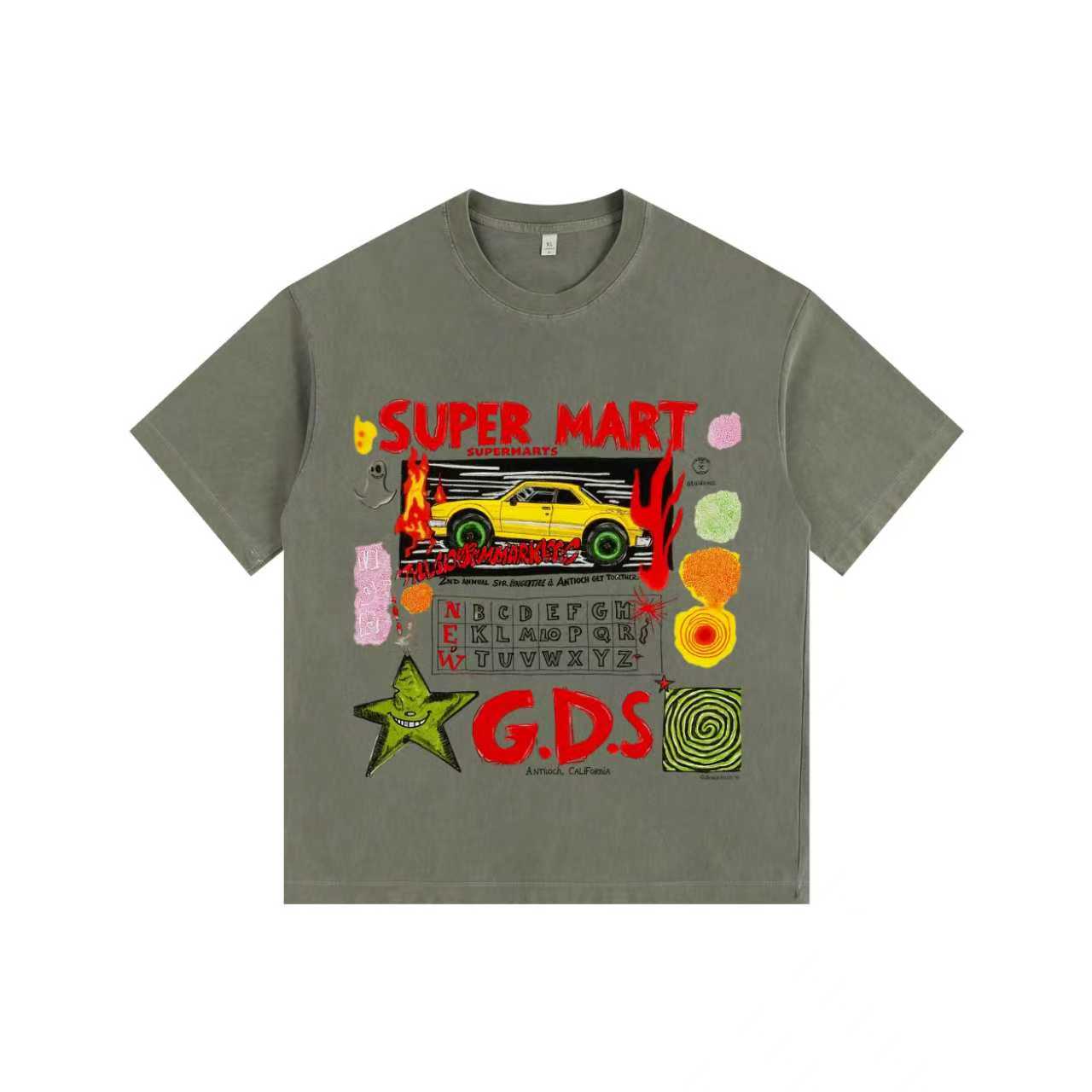 Street-style illustration Vintage-washed oversized T-shirt