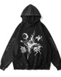 Dark omens Vintage-washed oversize Hoodie – [Born To Defy]