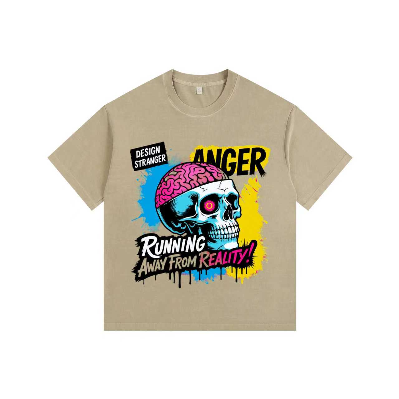 BrainSkull Vintage-washed oversized T-shirt