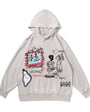 Street Doodle Vintage-Washed  Hoodie - [The Recounted Cloth]