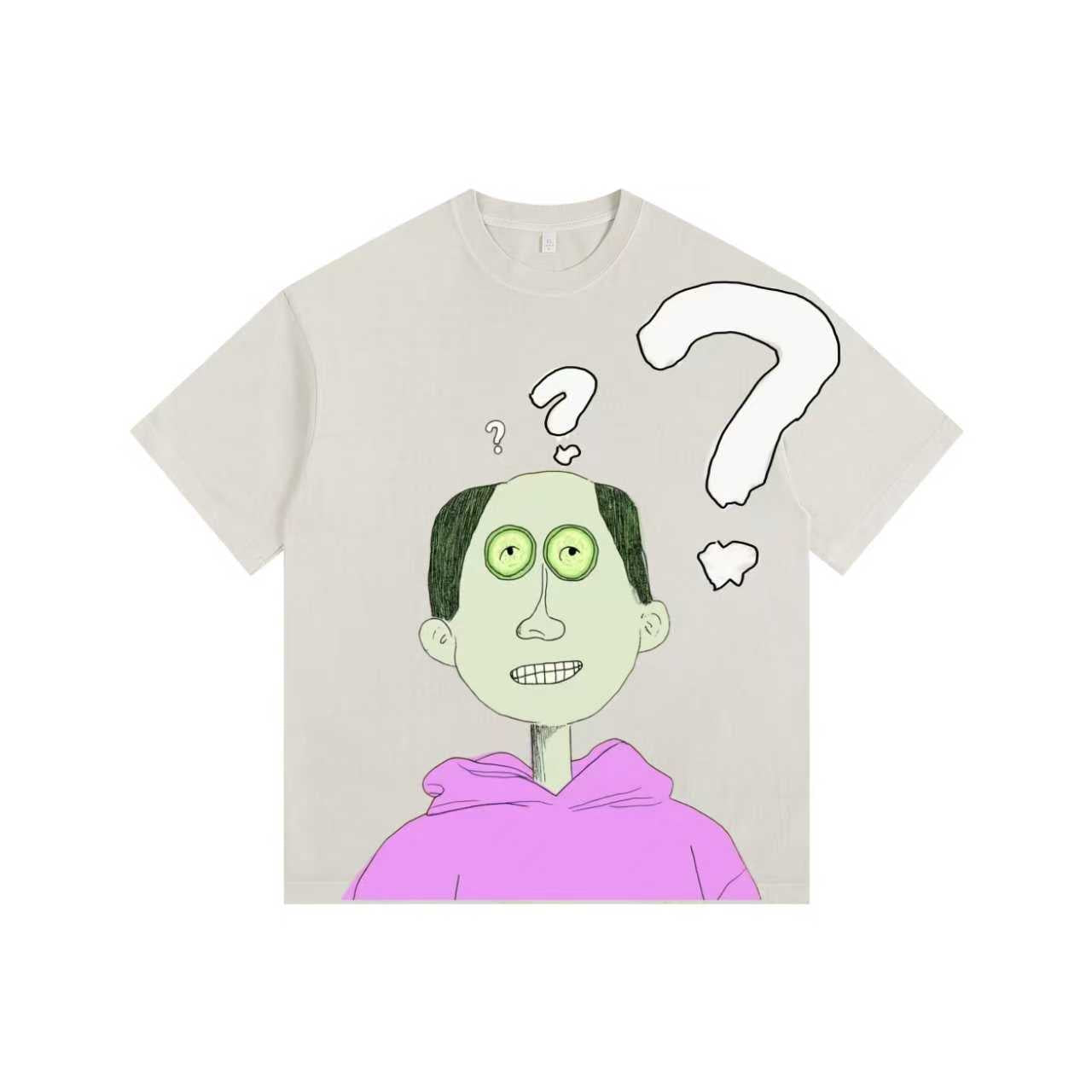 Bizarre Cartoon Vintage-washed oversized T-shirt - [The Recounted Cloth]
