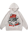 Traffic Accident Vintage-washed oversize hoodie