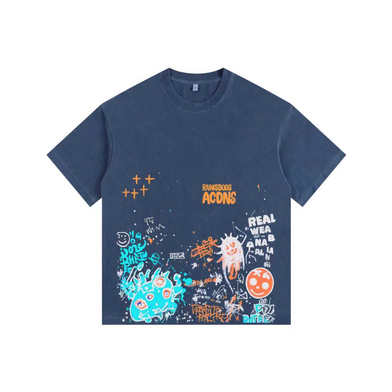 Street Doodle Vintage-washed oversized T-shirt