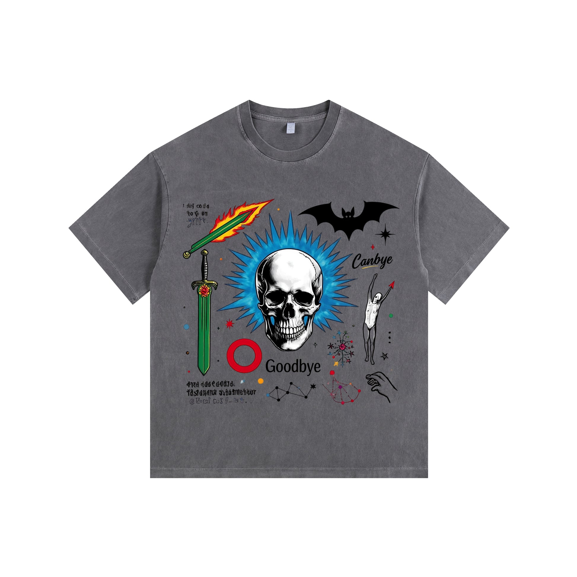 Street Doodle Vintage-washed oversized T-shirt