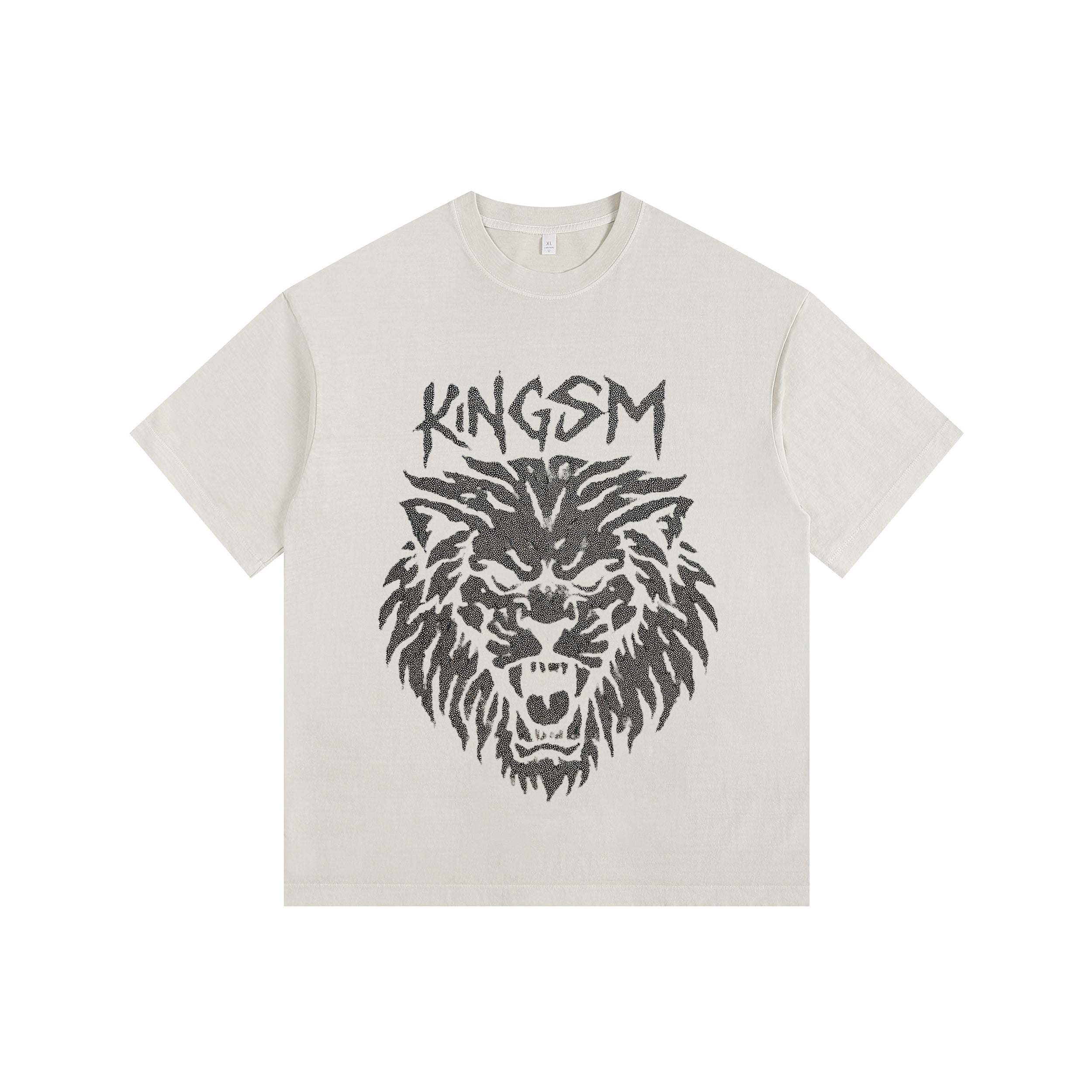 King of Beasts Vintage-Washed Oversized T-shirt - [CRYSTAL REBEL]