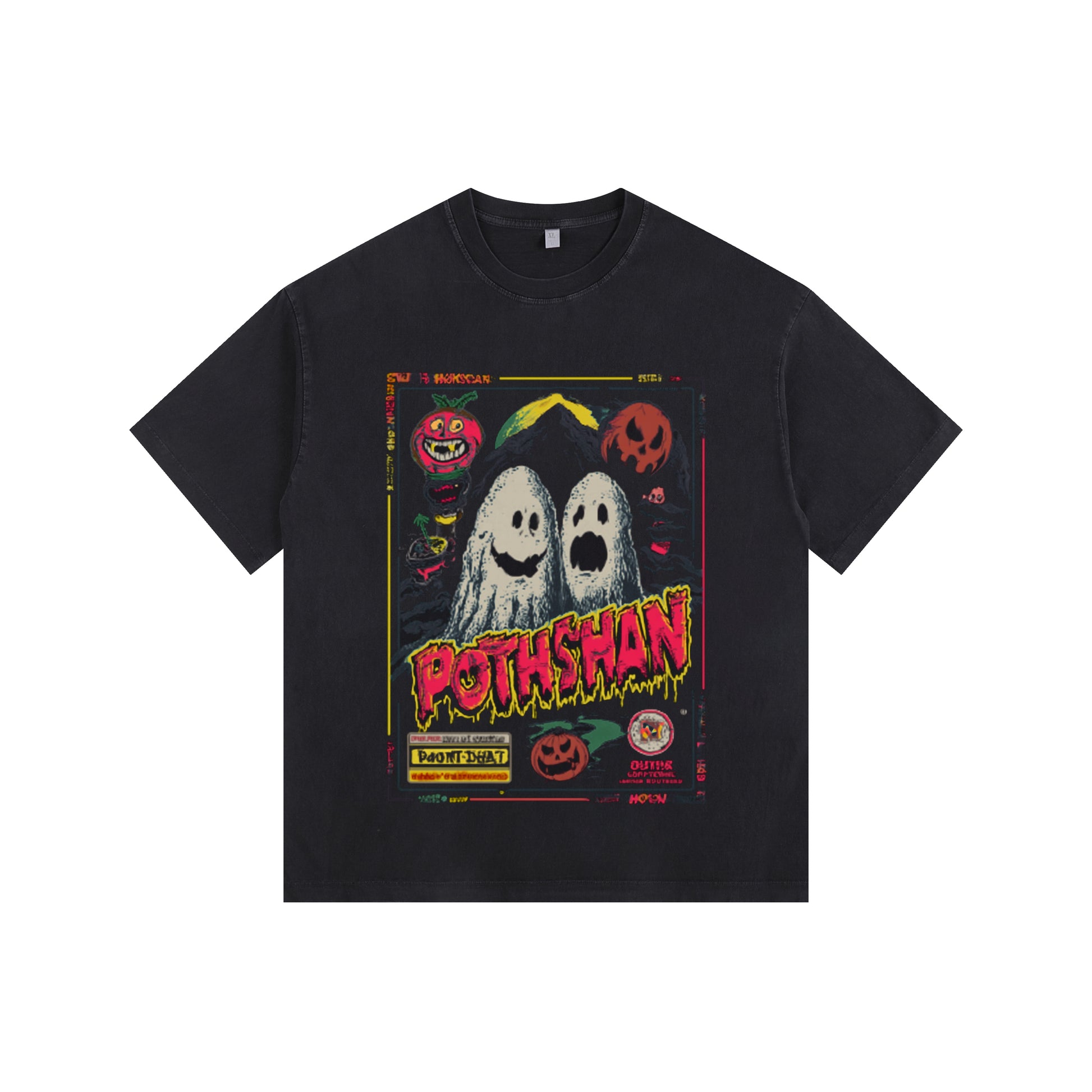 Ghost’n Brothers Vintage-Washed Oversized Tee – [Halloween🎃]